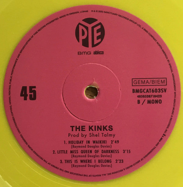 The Kinks : Waterloo Sunset (12", Single, Mono, Ltd, RE, RM, Yel)