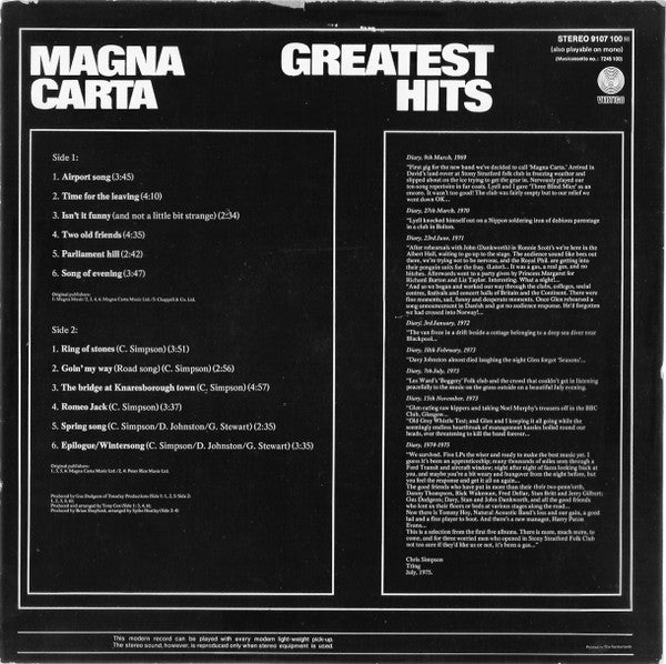 Magna Carta : Greatest Hits (LP, Comp)