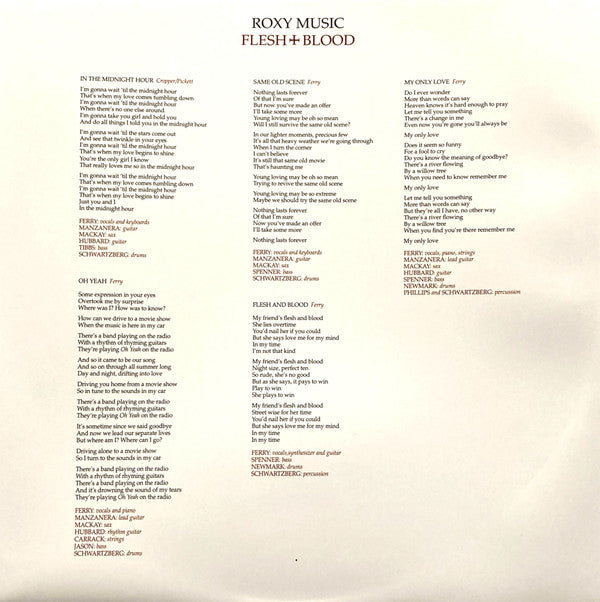 Roxy Music : Flesh + Blood (LP, Album, RE, RM, Hal)