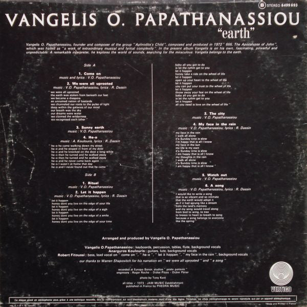 Evangelos Papathanassiou : Earth (LP, Album)