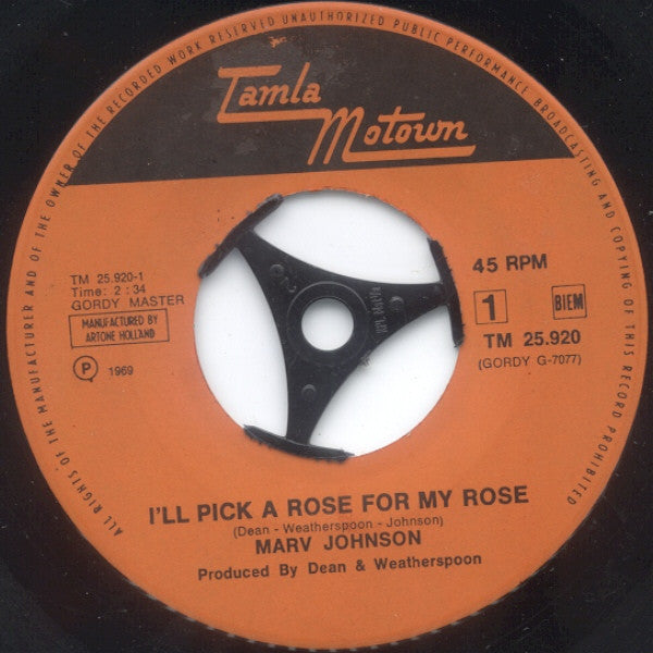 Marv Johnson : I'll Pick A Rose For My Rose (7")