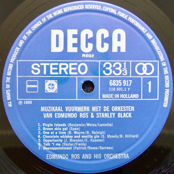 Edmundo Ros And His Orchestra* & Stanley Black And His Orchestra* : Muzikaal Vuurwerk Met De Orkesten Van Edmundo Ros & Stanley Black (2xLP, Comp, Gat)