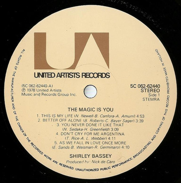 Shirley Bassey : The Magic Is You (LP, Album)
