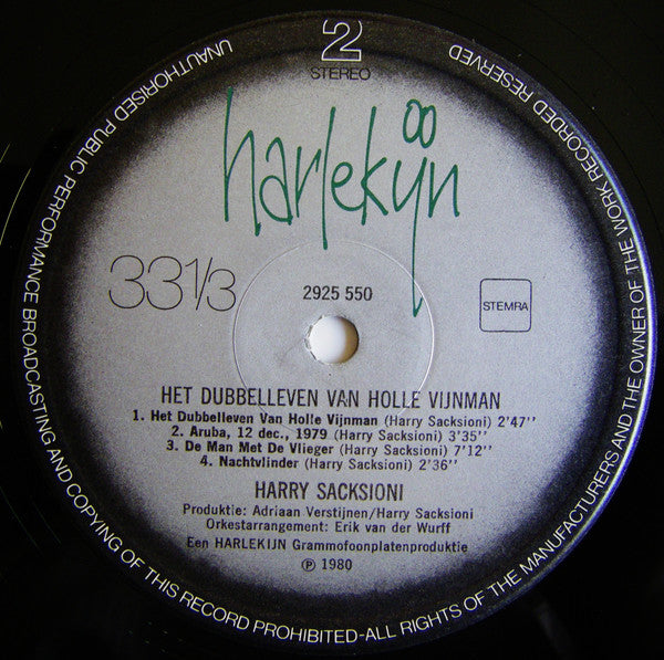 Harry Sacksioni : Het Dubbelleven Van Holle Vijnman (LP, Album)