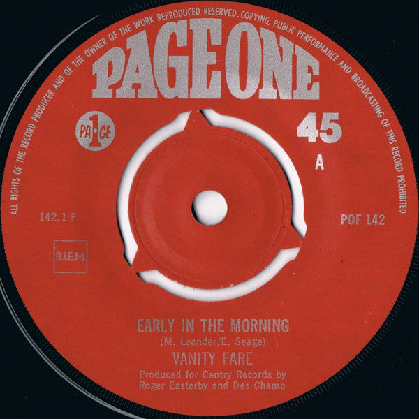 Vanity Fare : Early In The Morning / You Made Me Love You (7", Single)