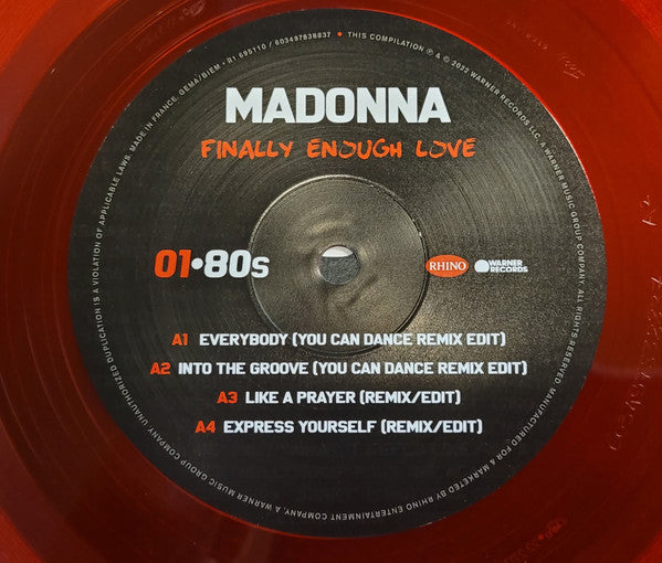 Madonna : Finally Enough Love (2xLP, Comp, Ltd, RM, Red)