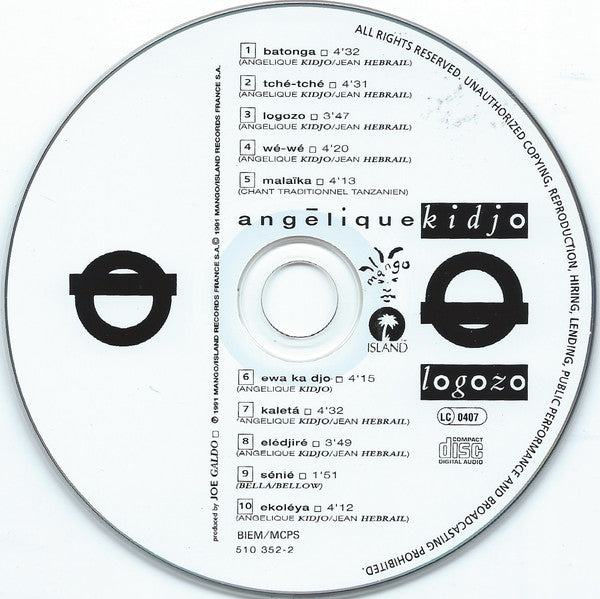 Angélique Kidjo : Logozo (CD, Album, RE)