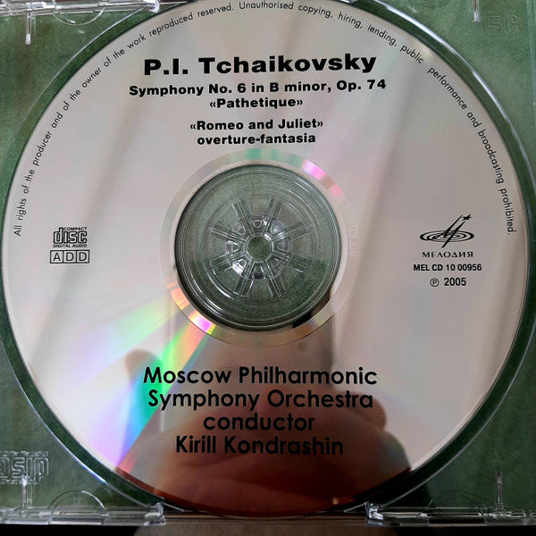 P. I. Tchaikovsky* -  Moscow Philharmonic Symphony Orchestra*, Kiril Kondrashin : Symphony No. 6  In B Minor, Op. 74 «Pathétique» / «Romeo And Juliet» Overture-fantasia (CD)