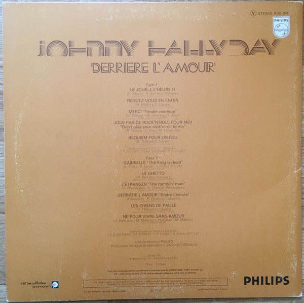 Johnny Hallyday : Derrière L'amour (LP, Album)