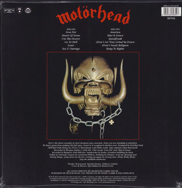 Motörhead : Iron Fist (LP, Album, Ltd, RE, Bla)