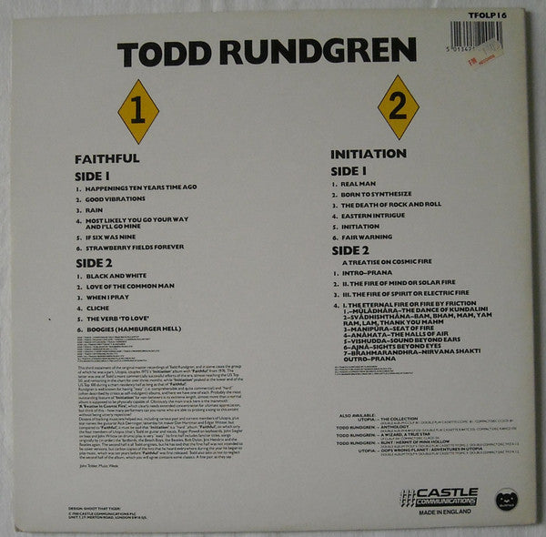 Todd Rundgren : Faithful / Initiation (2xLP, Comp)