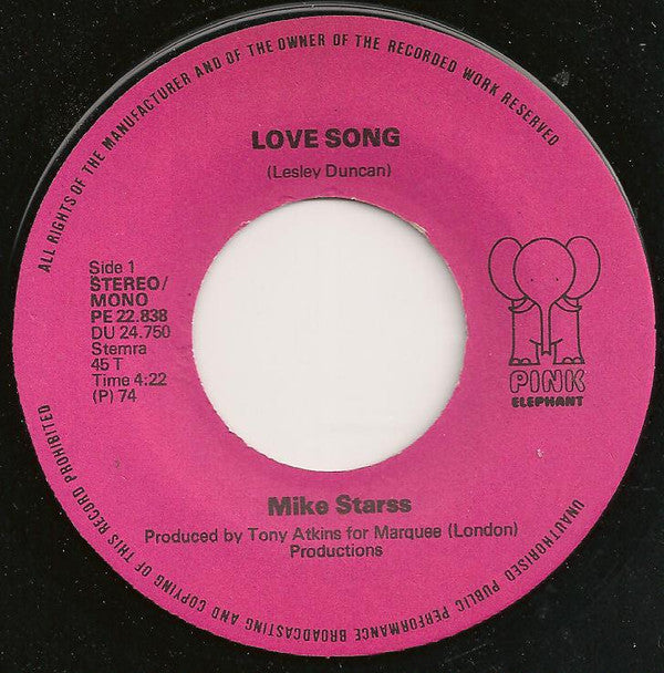 Mike Starrs : Love Song (7")