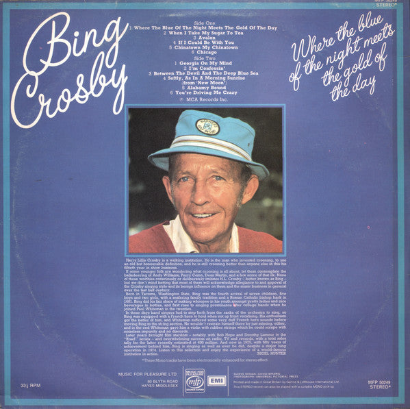 Bing Crosby : Where The Blue Of The Night Meets The Gold Of The Day (LP, Album)