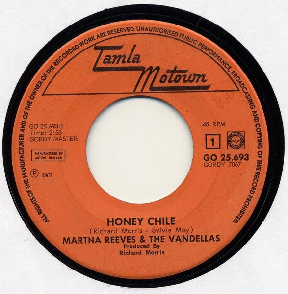 Martha Reeves & The Vandellas : Honey Chile (7", Single)