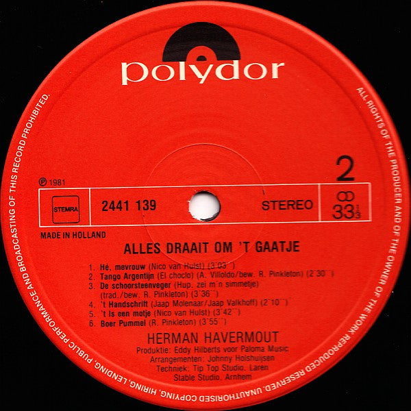 Herman Havermout : Alles Draait Om 't Gaatje (LP, Album)