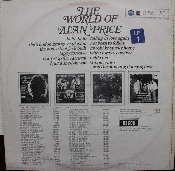Alan Price : The World Of Alan Price (LP, Comp)