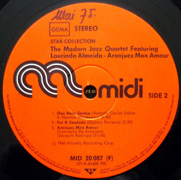 The Modern Jazz Quartet Feat. Laurindo Almeida : Aranjuez Mon Amour (LP, Album, RE)