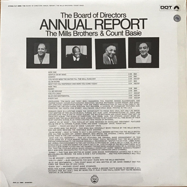 The Mills Brothers & Count Basie : The Board Of Directors Annual Report (LP, Comp)