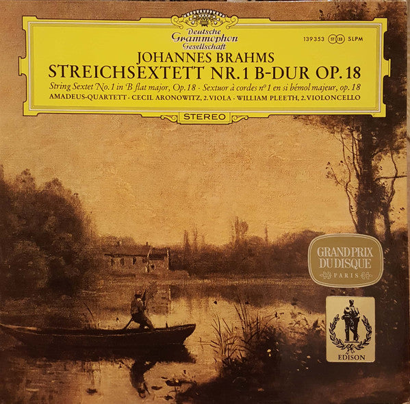 Johannes Brahms – Amadeus-Quartett · Cecil Aronowitz · William Pleeth : Streichsextett Nr. 1 B-dur Op. 18 (LP, RE)