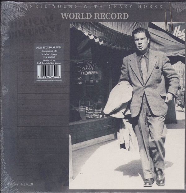 Neil Young With Crazy Horse : World Record (LP, Cle + LP, S/Sided, Etch, Cle + Album, Ltd)
