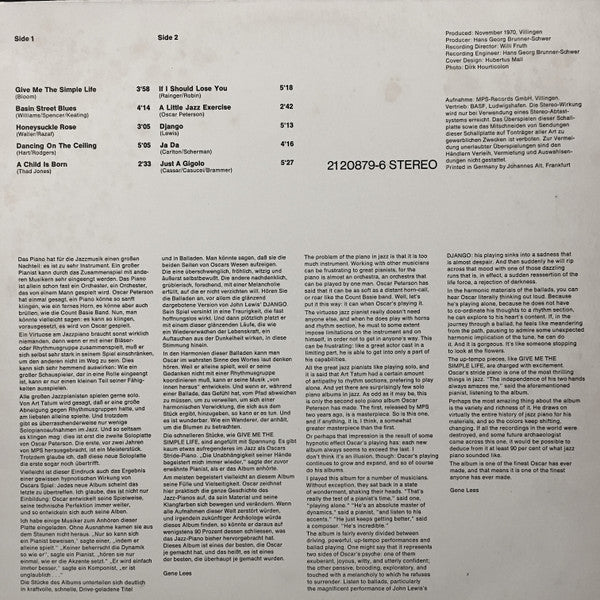 Oscar Peterson : Tracks (LP, Album)