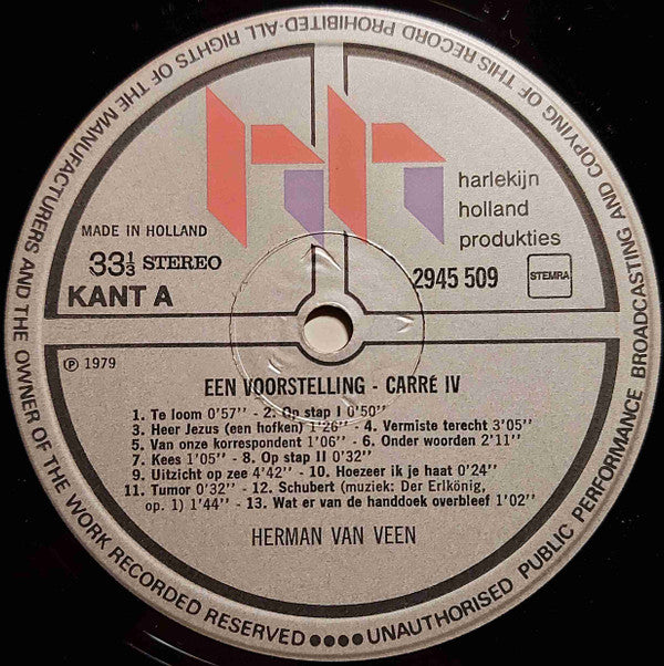 Herman van Veen : Een Voorstelling - Carré IV (2xLP, Album, Gat)