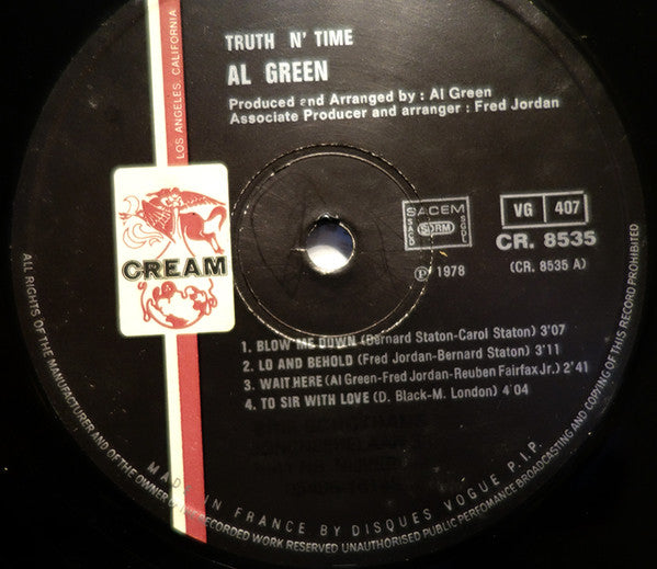 Al Green : Truth N' Time (LP, Album, Gat)