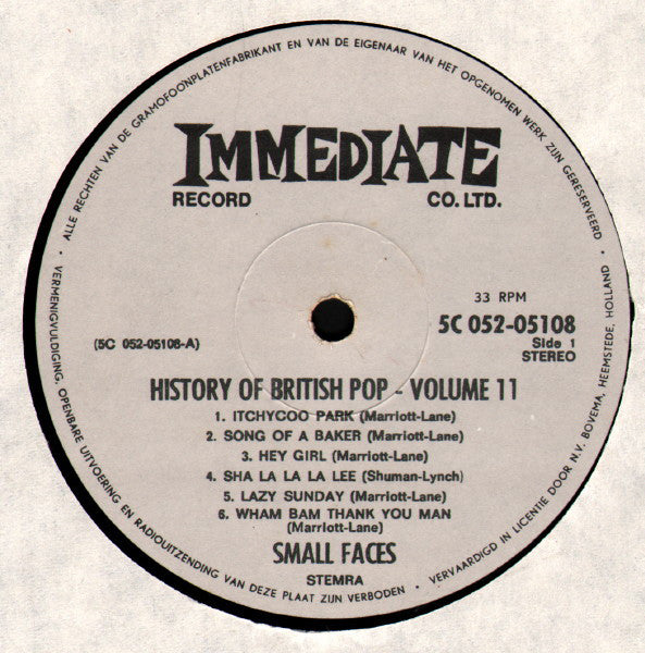 Small Faces : History Of British Pop - Vol. 11 (LP, Comp)