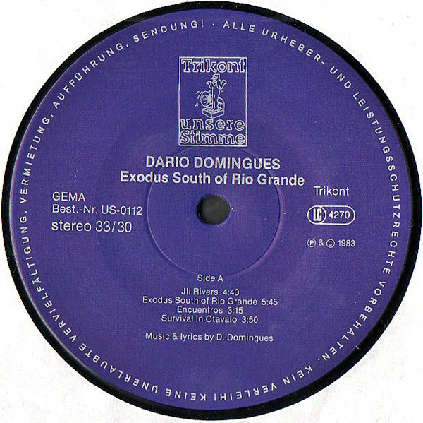 Dario Domingues : Exodus South Of Rio Grande (LP, Album)