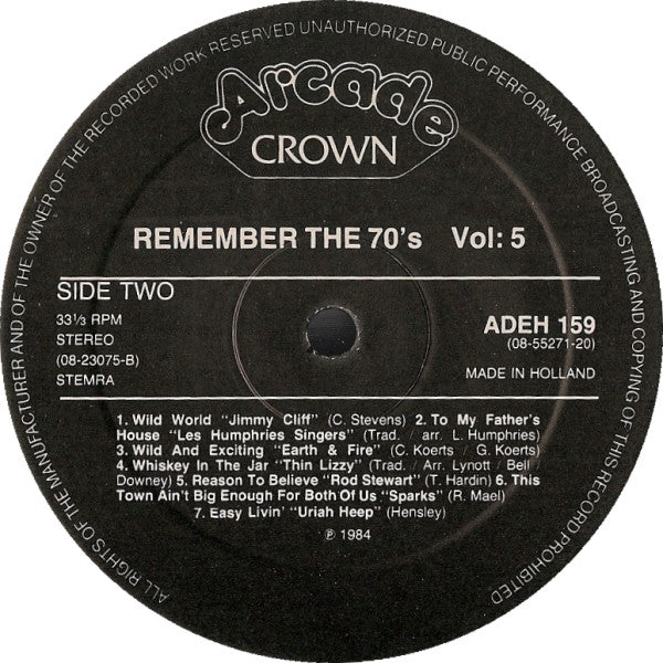 Various : Remember The 70's Volume 5 (2xLP, Comp, Gat)