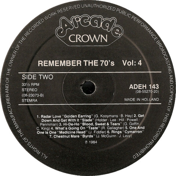 Various : Remember The 70's Volume 4 (2xLP, Comp, Gat)