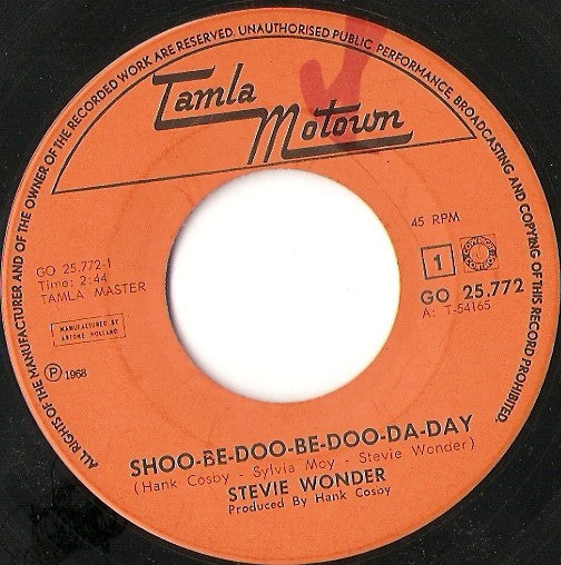 Stevie Wonder : Shoo-Be-Doo-Be-Doo-Da-Day (7", Single)
