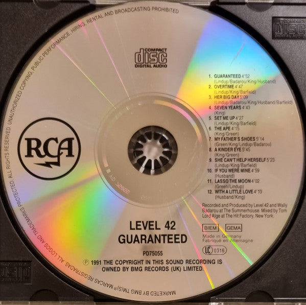 Level 42 : Guaranteed (CD, Album)