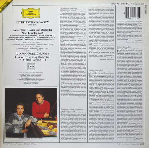 Pyotr Ilyich Tchaikovsky, The London Symphony Orchestra, Ivo Pogorelich · Claudio Abbado : Klavierkonzert No. 1 (LP)