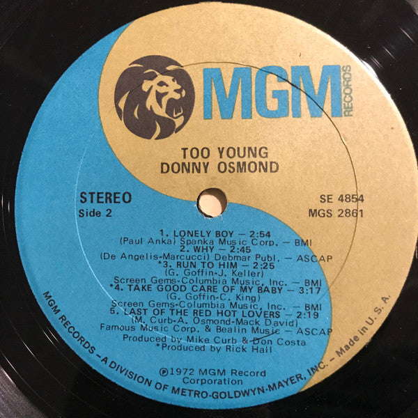 Donny Osmond : Too Young (LP, Album)