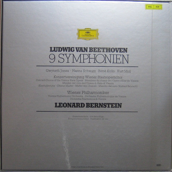 Ludwig Van Beethoven · Leonard Bernstein, Wiener Philharmoniker = Wiener Philharmoniker : 9 Symphonien (8xLP + Box, Comp)