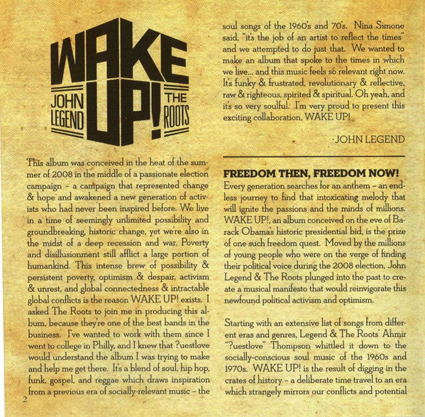 John Legend And The Roots : Wake Up! (CD, Album)