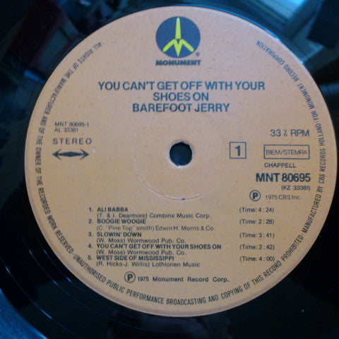 Barefoot Jerry : You Can't Get Off With Your Shoes On (LP, Album)