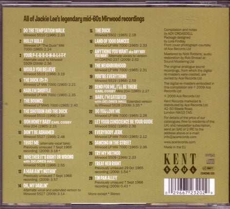 Jackie Lee : The Mirwood Masters (CD, Comp, Mono, RM)