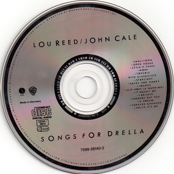 Lou Reed / John Cale : Songs For Drella (CD, Album)