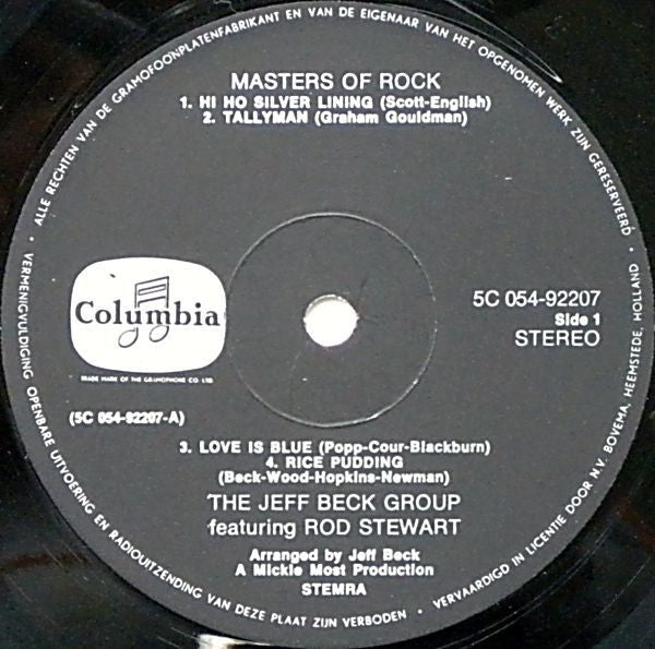 Jeff Beck Group Featuring Rod Stewart : Masters Of Rock (LP, Comp)