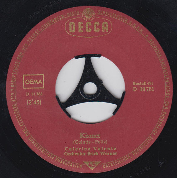 Caterina Valente : Kismet / Abschiedsrosen (7", Single)