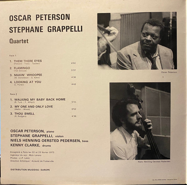 Oscar Peterson - Stéphane Grappelli Quartet Featuring Niels-Henning Ørsted Pedersen - Kenny Clarke : Oscar Peterson - Stéphane Grappelli Quartet Vol. 1 (LP, Album, Gat)