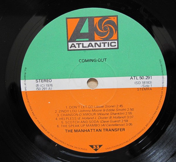 The Manhattan Transfer : Coming Out (LP, Album)