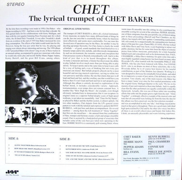 Chet Baker : Chet (LP, Album, RE, 180)