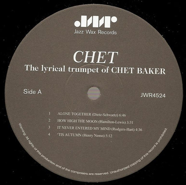 Chet Baker : Chet (LP, Album, RE, 180)