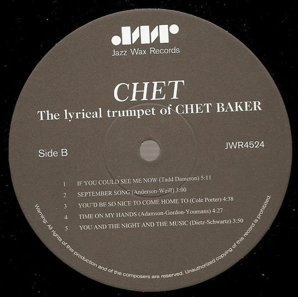 Chet Baker : Chet (LP, Album, RE, 180)