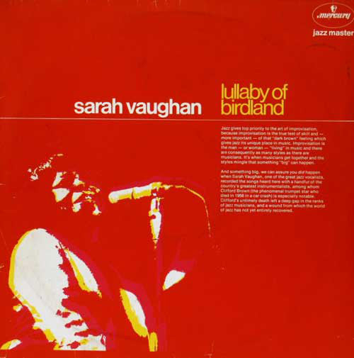 Sarah Vaughan : Lullaby Of Birdland (LP, Album, Mono, RE)