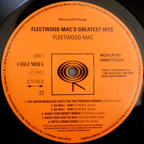 Fleetwood Mac : Fleetwood Mac's Greatest Hits (LP, Comp, RE, 180)