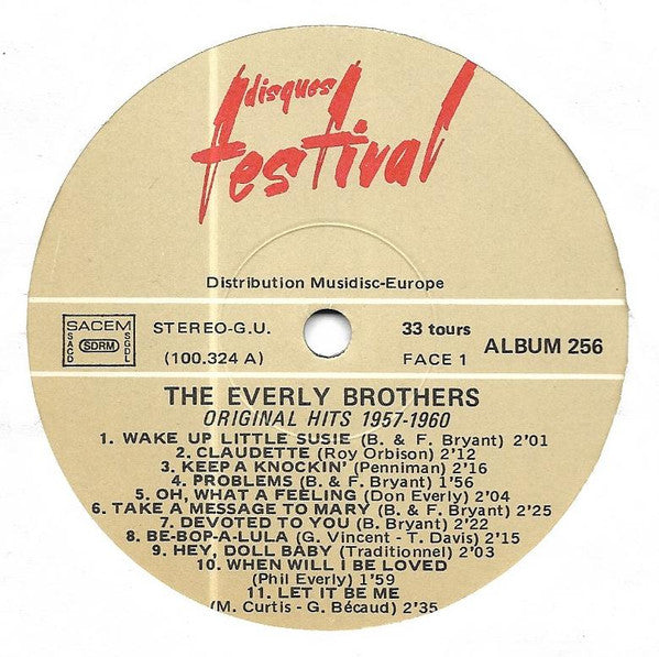 Everly Brothers : Original Hits 1957-1960 (2xLP, Comp)